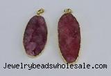 NGP3965 22*45mm - 25*50mm oval druzy agate pendants wholesale