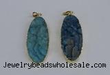 NGP3966 22*45mm - 25*50mm oval druzy agate pendants wholesale