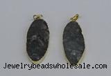 NGP3969 22*45mm - 25*50mm oval druzy agate pendants wholesale