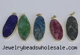 NGP3970 22*45mm - 25*50mm oval druzy agate pendants wholesale