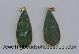 NGP3977 20*40mm - 25*50mm flat teardrop druzy agate pendants