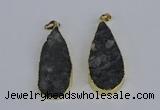 NGP3979 20*40mm - 25*50mm flat teardrop druzy agate pendants