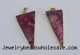 NGP3985 20*48mm - 25*50mm triangle druzy agate pendants wholesale