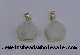 NGP4008 15*16mm freeform druzy quartz gemstone pendants