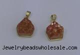 NGP4010 15*16mm freeform druzy quartz gemstone pendants