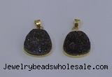 NGP4028 18*19mm freeform druzy quartz gemstone pendants