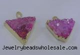 NGP4048 25*30mm – 30*35mm triangle druzy quartz pendants