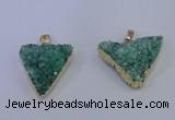 NGP4051 25*30mm – 30*35mm triangle druzy quartz pendants