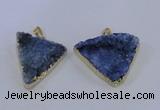 NGP4052 25*30mm – 30*35mm triangle druzy quartz pendants