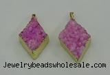 NGP4076 25*35mm - 28*40mm diamond druzy quartz pendants