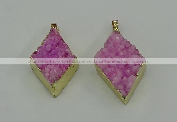 NGP4076 25*35mm - 28*40mm diamond druzy quartz pendants