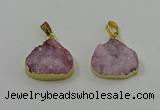 NGP4084 18*22mm - 20*24mm flat teardrop druzy quartz pendants