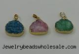 NGP4088 18*22mm - 20*24mm flat teardrop druzy quartz pendants