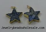 NGP4096 30*32mm - 32*35mm star druzy quartz pendants wholesale