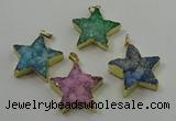 NGP4098 30*32mm - 32*35mm star druzy quartz pendants wholesale