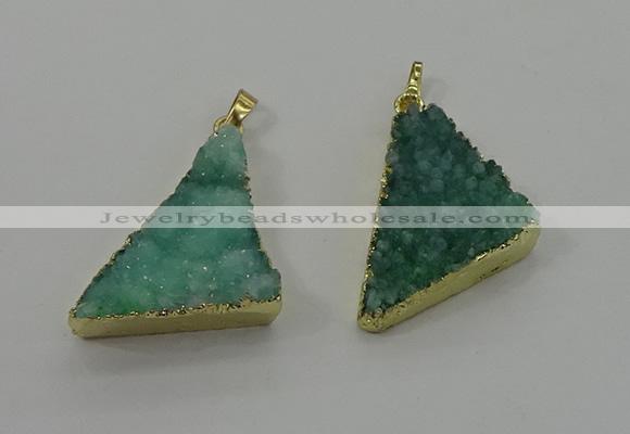 NGP4105 22*35mm - 24*40mm triangle druzy quartz pendants wholesale