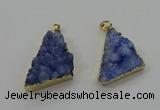 NGP4106 22*35mm - 24*40mm triangle druzy quartz pendants wholesale