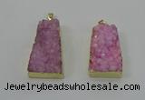 NGP4124 22*35mm - 24*40mm trapezoid druzy quartz pendants wholesale