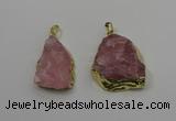 NGP4141 20*30mm - 35*45mm freeform rose quartz pendants wholesale