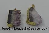 NGP4143 25*30mm - 30*35mm freeform druzy amethyst pendants