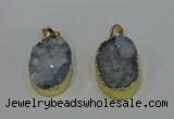 NGP4189 18*25mm - 18*28mm oval druzy quartz pendants wholesale