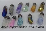 NGP4302 10*30mm - 15*45mmmm nuggets plated quartz pendants