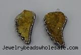 NGP4314 20*40mm - 25*50mm wing-shaped druzy quartz pendants