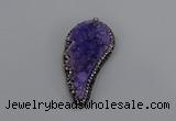 NGP4315 20*40mm - 25*50mm wing-shaped druzy quartz pendants