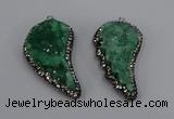 NGP4318 20*40mm - 25*50mm wing-shaped druzy quartz pendants