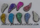 NGP4321 20*40mm - 25*50mm wing-shaped druzy quartz pendants