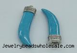 NGP4515 12*50mm - 12*55mm horn blue turquoise pendants wholesale