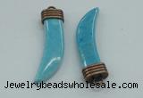 NGP4517 12*50mm - 12*55mm horn blue turquoise pendants wholesale