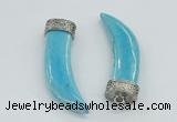 NGP4525 15*55mm - 15*60mm horn blue turquoise pendants wholesale