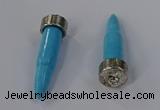 NGP4540 15*52mm bullet-shaped white howlite turquoise pendants