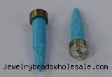 NGP4542 15*52mm bullet-shaped white howlite turquoise pendants