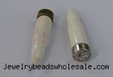 NGP4546 15*56mm bullet-shaped white howlite turquoise pendants