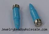 NGP4548 15*62mm bullet-shaped white howlite turquoise pendants