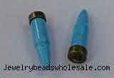 NGP4549 15*62mm bullet-shaped white howlite turquoise pendants