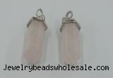 NGP5002 8*30mm sticks rose quartz gemstone pendants wholesale