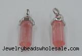 NGP5003 8*30mm sticks cherry quartz gemstone pendants wholesale