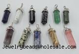 NGP5023 8*30mm sticks mixed gemstone pendants wholesale