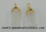 NGP5026 8*30mm sticks white crystal gemstone pendants wholesale