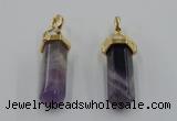 NGP5029 8*30mm sticks amethyst gemstone pendants wholesale