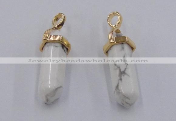 NGP5030 8*30mm sticks white howlite gemstone pendants wholesale