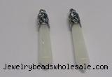 NGP5414 10*65mm sticks white jade gemstone pendants wholesale