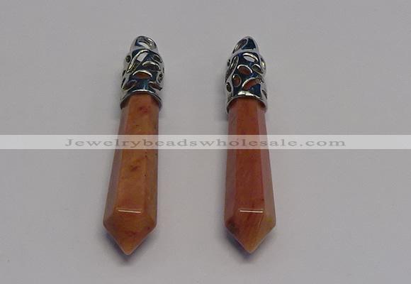 NGP5416 10*65mm sticks red aventurine pendants wholesale