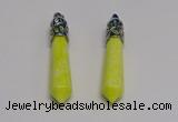 NGP5417 10*65mm sticks lemon jade gemstone pendants wholesale