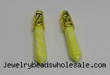 NGP5444 10*65mm sticks lemon jade gemstone pendants wholesale