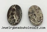 NGP5501 35*55mm oval rainforest agate pendants wholesale