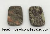 NGP5503 35*55mm rectangle rainforest agate pendants wholesale